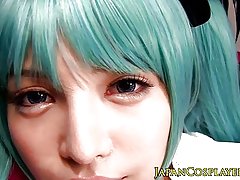 Hatsune موهای آبی miko creampied